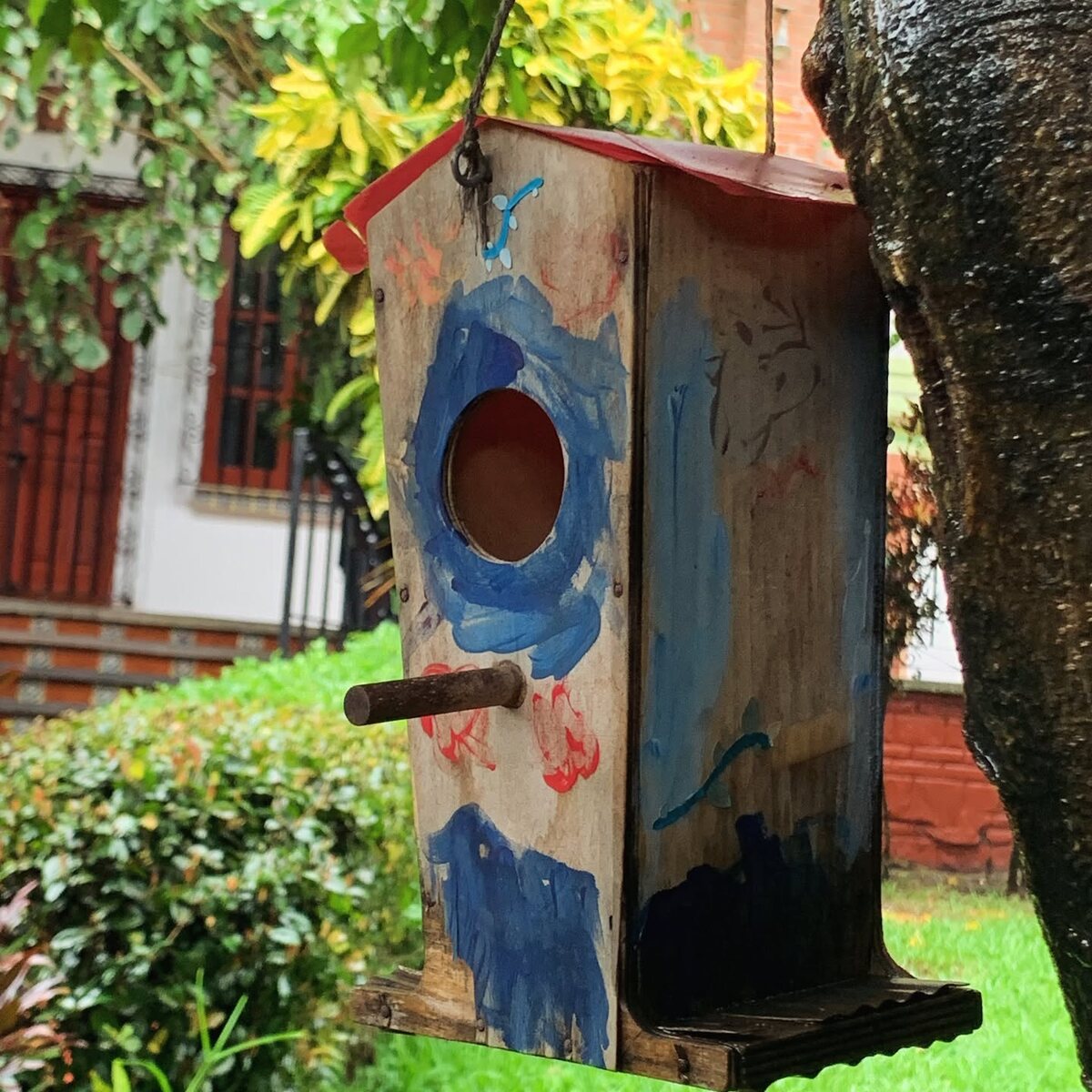 Casita para aves elaborada en el entorno escolar